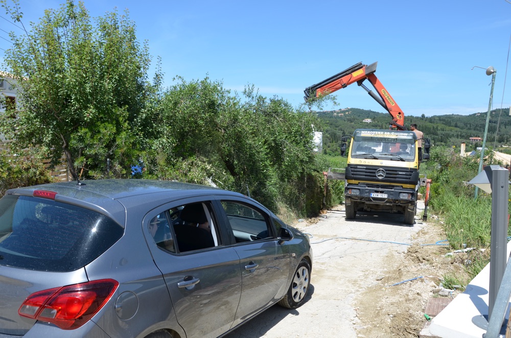 2018 Korfu Stau in der Baustelle
